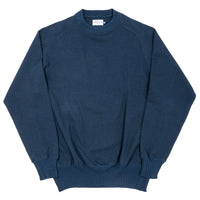 WORKERS  Cotton Saddle Shoulder Sweater, Navy