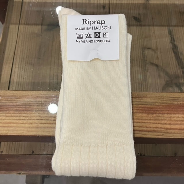 Riprap /  NZ MERINO LONG HOSE SOCKS Vol3 WHITE