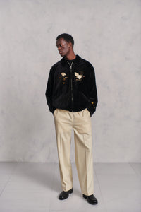 OLD JOE BRAND   STUNNING VELVET SOUVENIR JACKET(Niwatori to Hiyoko)