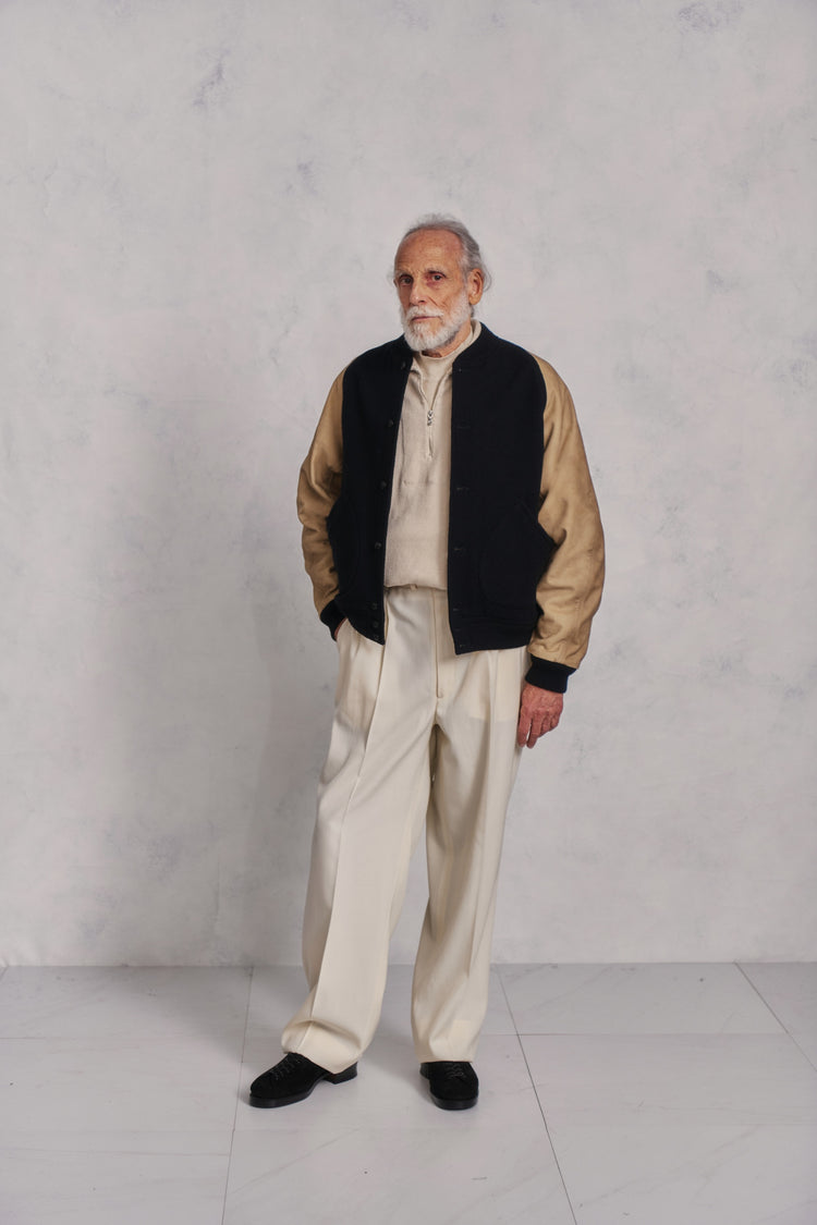 OLD JOE BRAND   QUATER ZIP SILK NEP RIBED SHIRTS ONYX