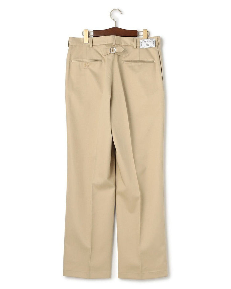 J.PRESS ORIGINALS SHIOTA Slight Twist Chino Piped Stem 1 tuck   Japan Made BEIGE