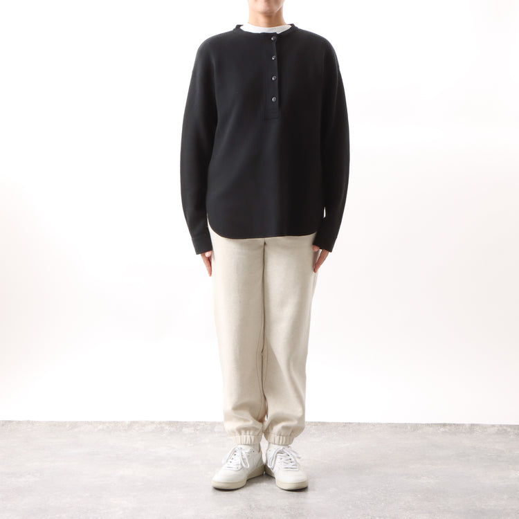 M-SIC/ Raghetto Rib Henley Neck Pullover Cut and Sew Knit Up 