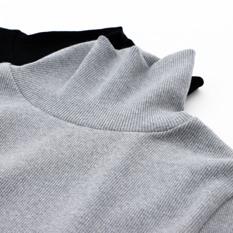 M-SIC/ Heavy Teleco Rib Turtleneck Pullover Cut and Sew 