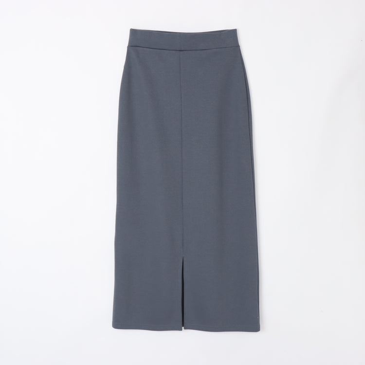 M-SIC/ Ribbed cardboard knit I-line EASY long skirt 