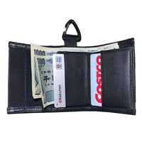 PACKING/ LEATHER COMPACT WALLET BLACK